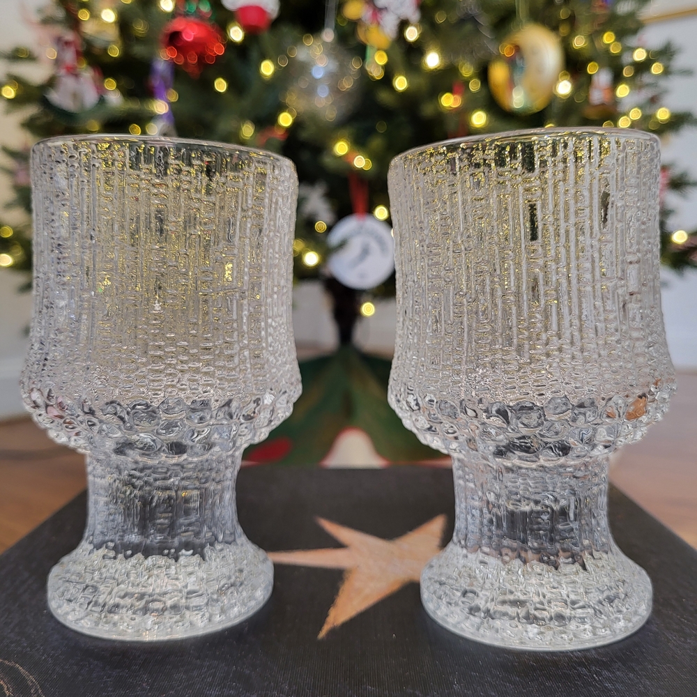 Iittala Textured Glass Goblets - Clear